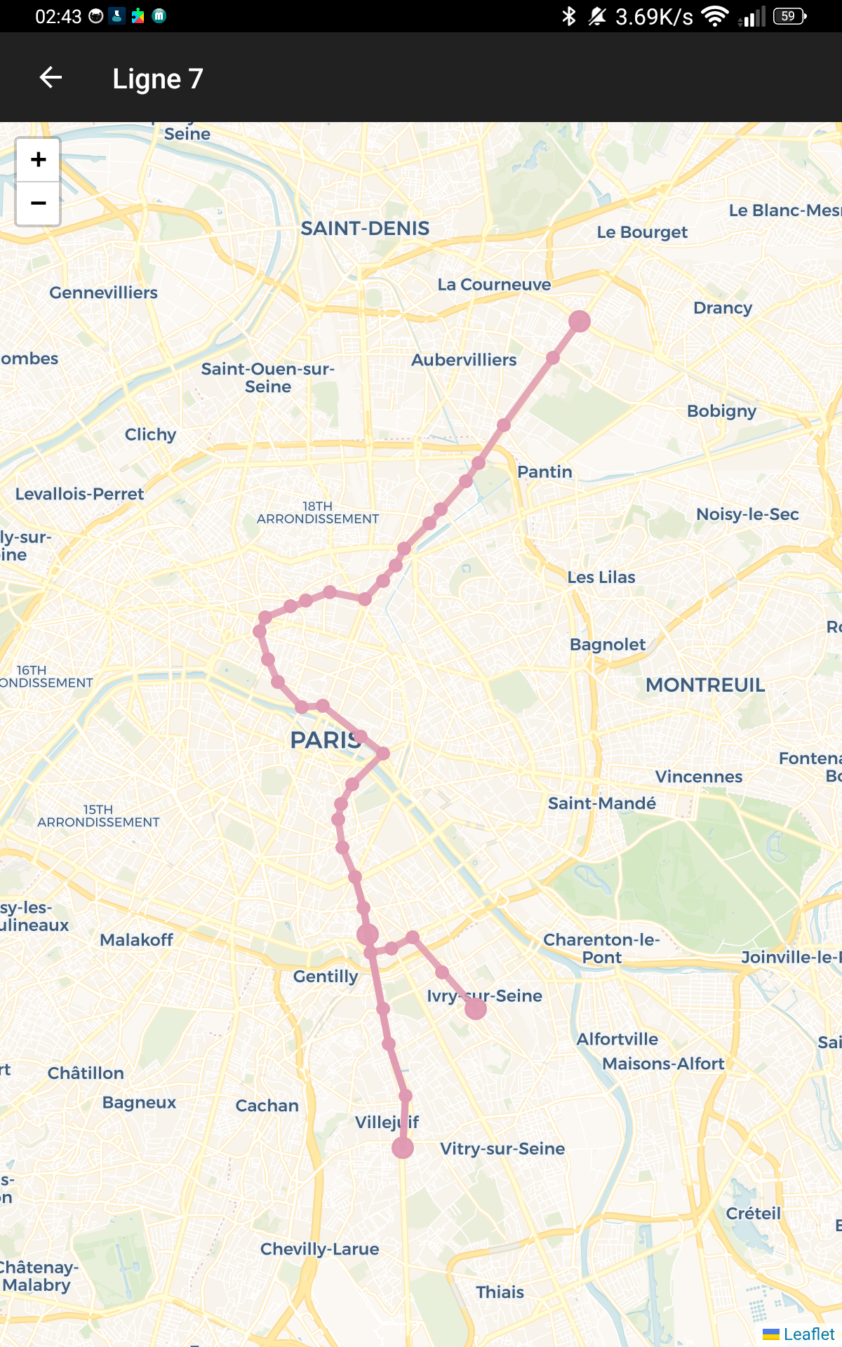 Map of line 7