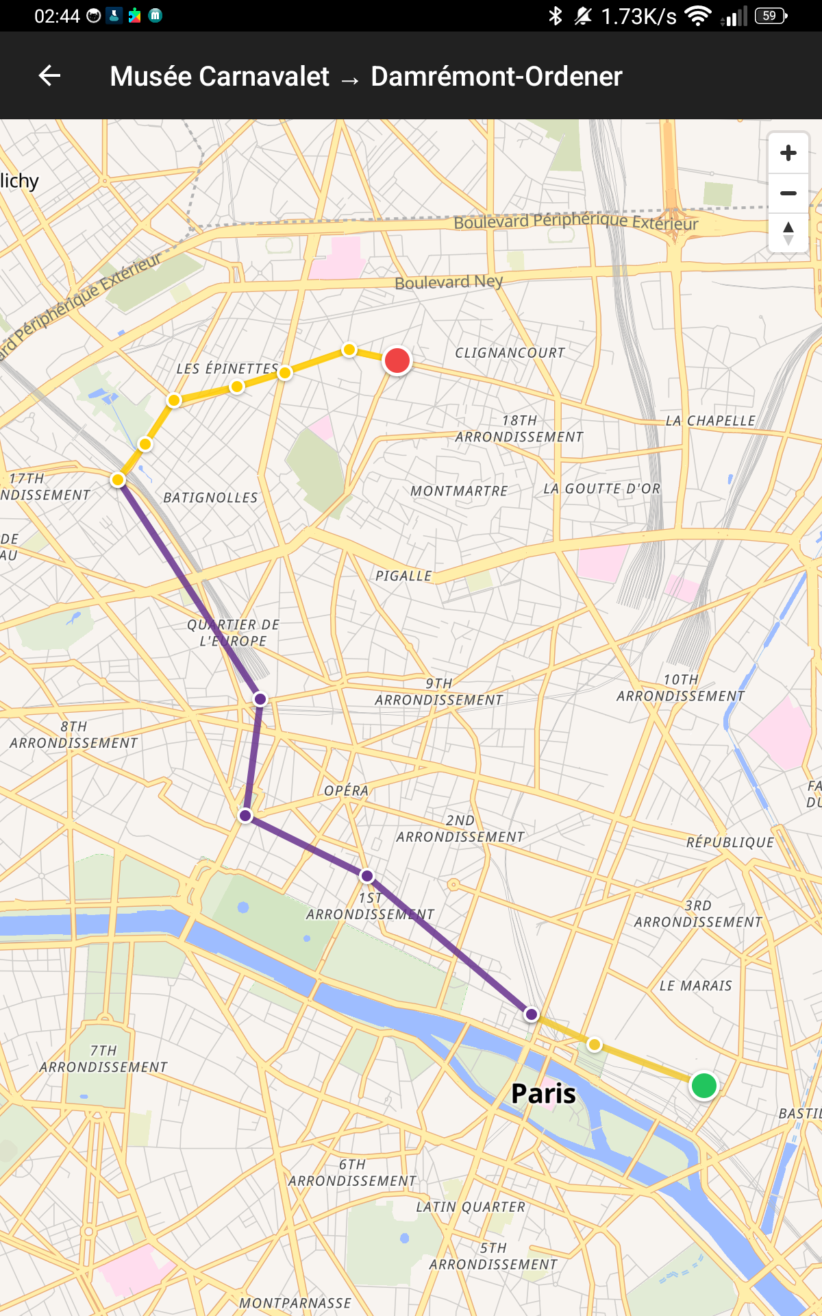 Trip map