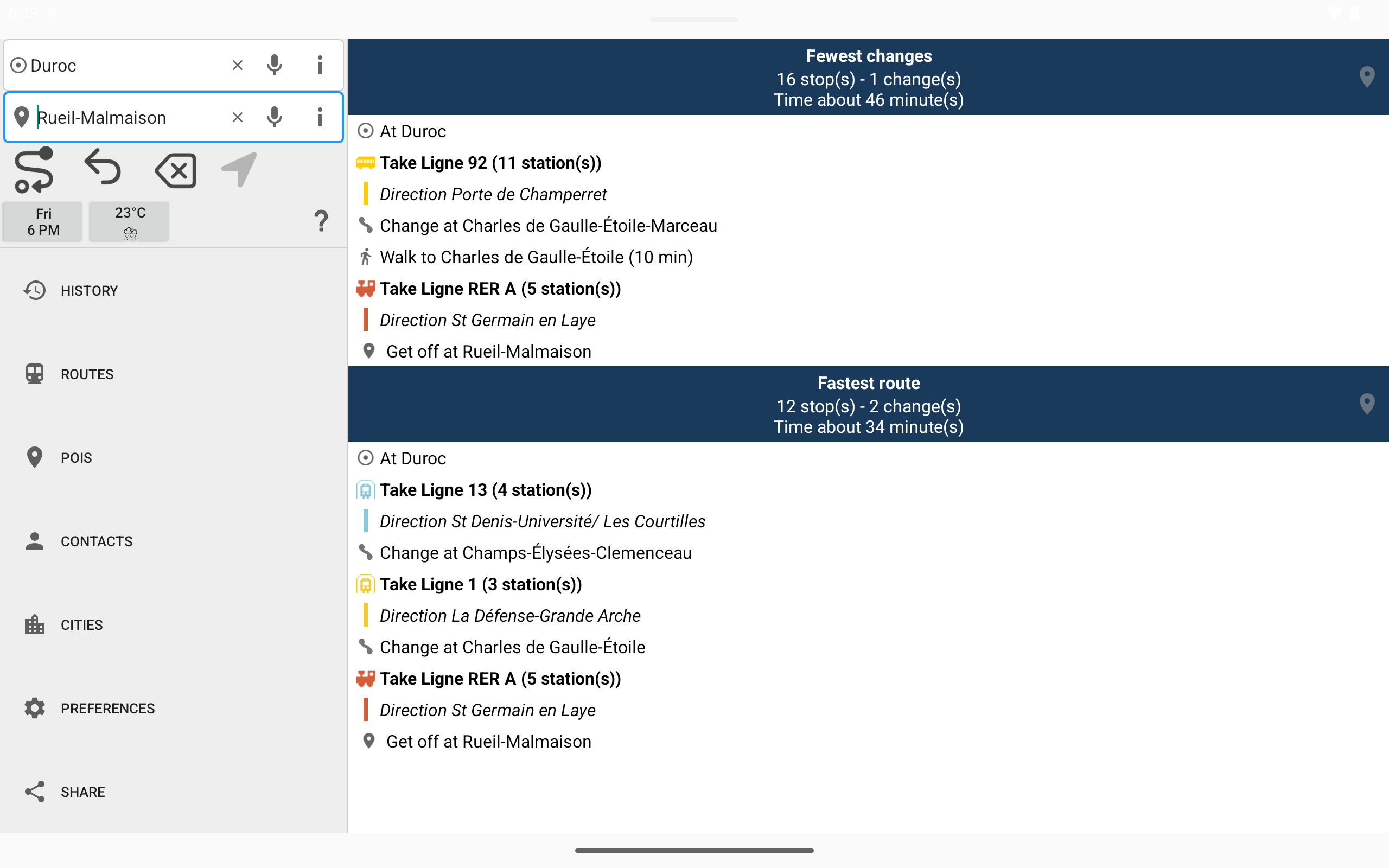 Tablet two-column layout