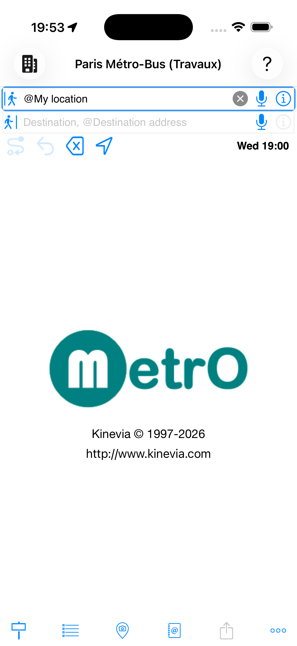 MetrO main screen