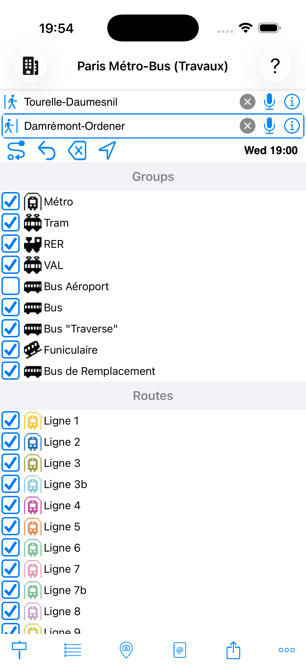 Filters — Airport Bus unchecked
