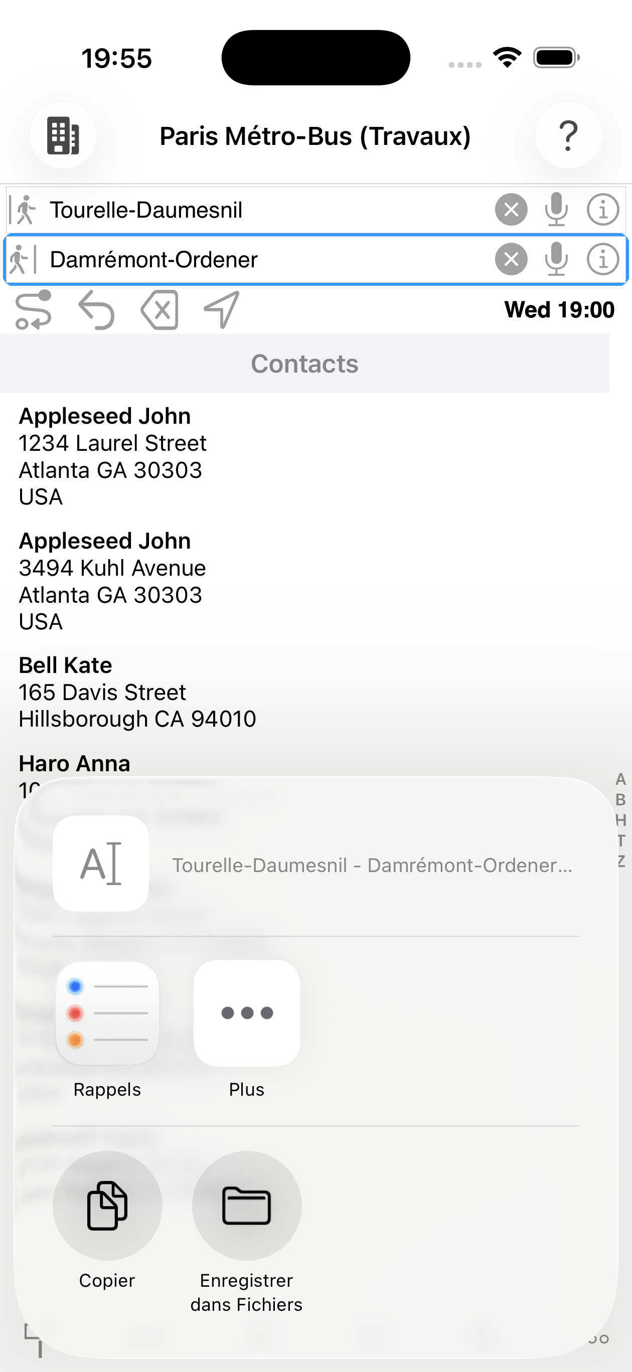 iOS share sheet