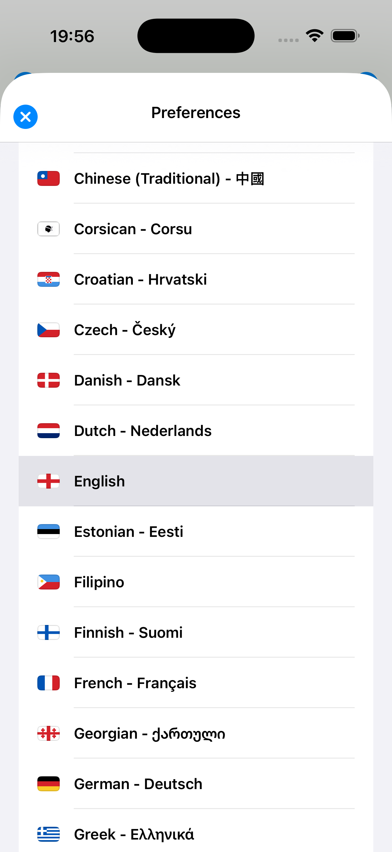 Language choice
